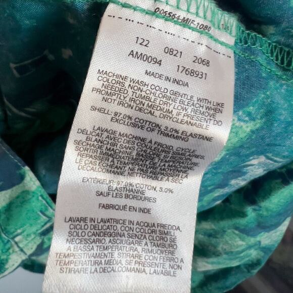 Columbia Button Down Short Sleeve Shirt Rapid Rivers Printed Large Green Blue - Picture 6 of 6
